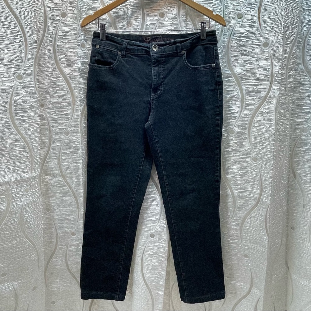 Lois Denim Straight Leg Jeans Womens 29 Black Excellent Stretch Mid Rise